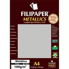 Papel A4 (metalico) Prata 180gr. - Filiperson