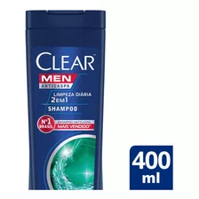 Shampoo Clear Men Anticaspa Limpeza Diária 2 Em 1 400ml