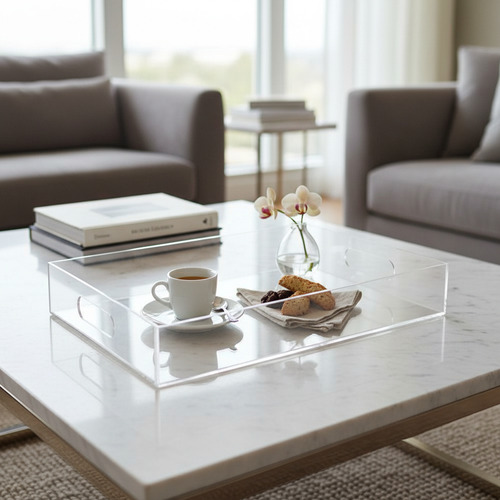 Bandeja Transparente Multiuso Organizador 30x20x5cm Acrílica