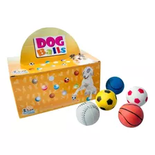 Brinquedo Bola Borracha Maciça Sortidas Display Com24 Unidades Para Cães Cachorros Gatos - Atacado Cor Variadas