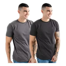 Kit 2 Camiseta Básica Masculina Manga Curta Algodão