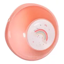 Tigela Baby Arco-íris Plasútil Rosa 430mls Polipropileno 