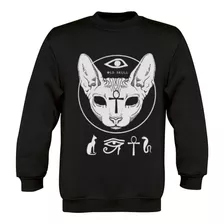 Sueter Sudadera Hombre - Gato Esfinge Sphynx Cat Goth 