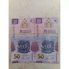 Billetes 2 Ajolotes Doble A En Perfecto Estado 