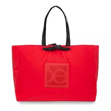 Bolsa Tote Para Mujer Cloe Textil 2-en-1 Maxi Rubber Color Rojo