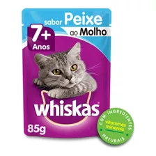 Ração Úmida Gato Adulto 7+ Peixe Ao Molho Sachê 85g Whiskas