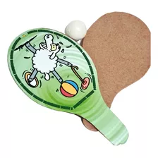 Kit 10 Raquetes Ping Pong Estampada C/ Bolinha Iniciantes 