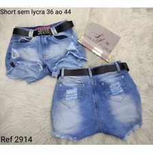 Short Jeans Feminino Com Cinto De Brinde Bermuda Hot Pants