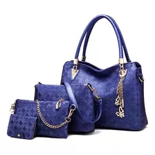 Set 3 Piezas Cartera Bolso De Mano Neceser Para Mujeres