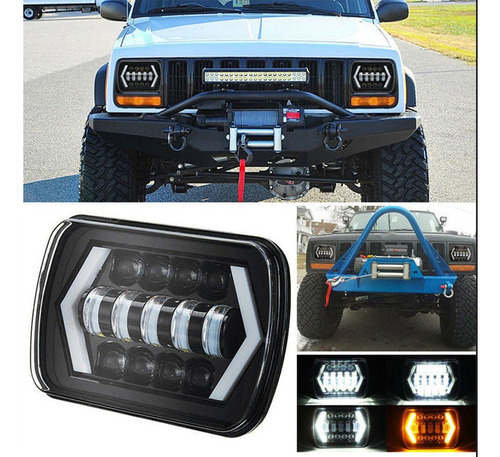 Faros Led Para Jeep Cherokee Xj Wrangler Yj, 55w, H4 Foto 2