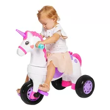 Triciclo Infantil Empurrador Unicórnio Fantasy Calesita Rosa