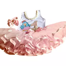 Conjunto De Tutu Aniversário Galinha Pintadinha Fantasia