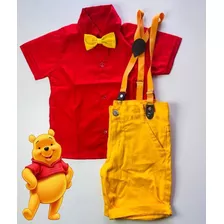 Roupa Infantil Ursinho Pooh. Conjunto Social Menino Novo.