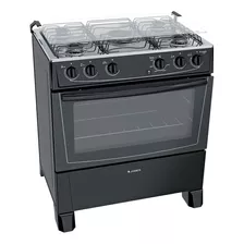 Cocina James C 150 B A Gas/eléctrica 5 Hornallas Negra 220v Puerta Con Visor