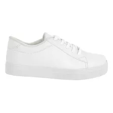 Tênis Feminino Branco Casual Flat Form Leve Confortável 66.1