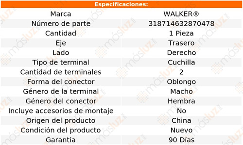 1- Sensor Abs Trasero Rabbit 5 Cil 2.5l 2006/2009 Walker Foto 5