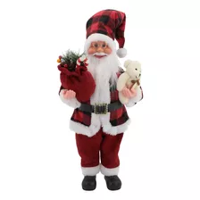 Boneco Papai Noel Linha Premium C/ Urso Alta Qualidade 65cm Cor Papai Noel 65cm