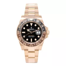 Rolex Gmt-master Ii Reloj De Oro Rosa De 18 Quilates Esfer.