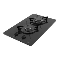 Cooktop Terim À Gás Trm 2b Vidro Preto Flange Esmaltada Bivolt