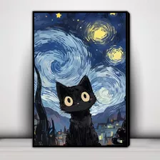 Cuadro Decorativo Gato La Noche Estrellada H395