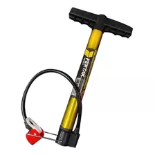 Bomba De Encher Pneu De Bicicleta Bomba Bike Portátil Fertak Cor Amarelo