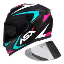 Capacete Asx Eagle Street Tiffany + Viseira Colorida