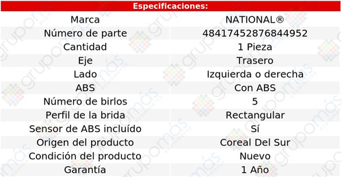 Maza Tras Izq/der Con Abs National Elantra L4 1.8l 11 A 12 Foto 4