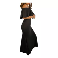 Elegante Maxi Vestido Campesino Diseño Strech Sirena 