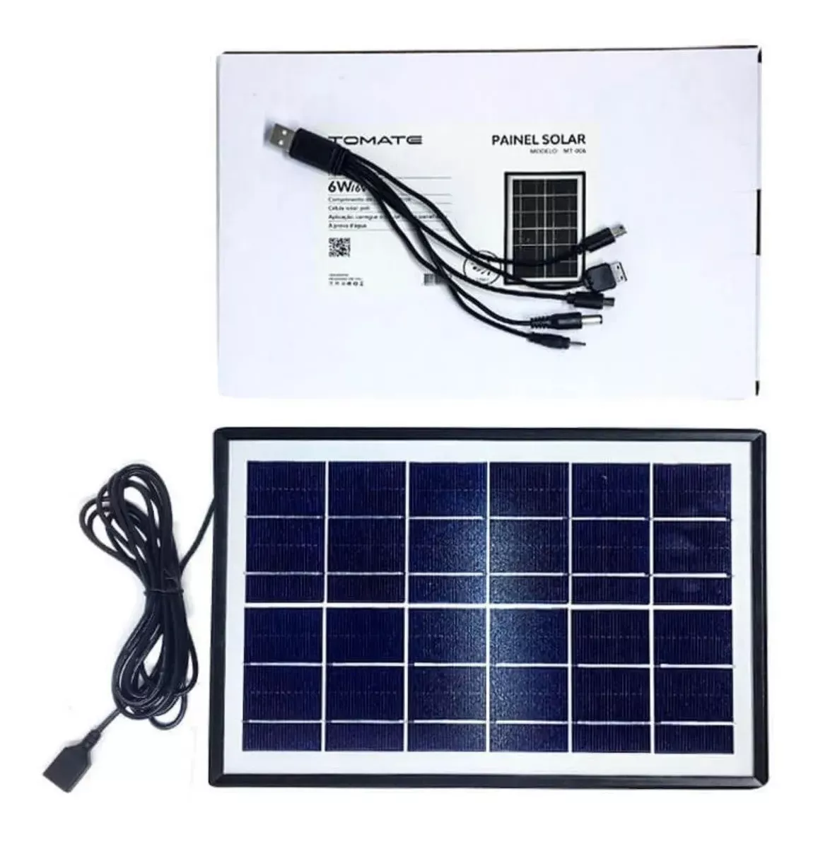 Painel Solar Carrega Celular Placa Portátil Usb 6w 