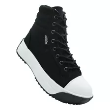 Tenis Bota Capa De Ozono 626101 Negro Plataforma 4 Cm Aprox