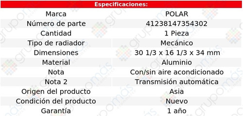 Radiador Mecanico Grand Caravan V6 3.8l Aut 01 Al 04 Polar Foto 2