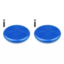 Kit C/2 Disco De Equilíbrio Cushion Inflável Yoga Pilates Cor Azul