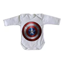 Body Bebê Luxo Capitao America Escudo Marvel Avengers Vingad