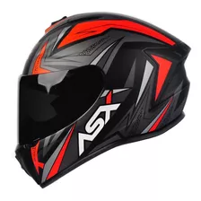 Capacete Asx Vector Matt Black Grey Red Brinde Oferta Moto