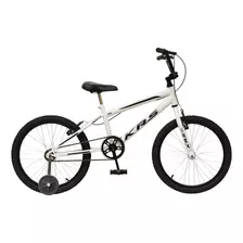 Bicicleta Infantil Krs Rebaixada Aro 20 1v Freios V-brakes Cor Branco Com Rodas De Treinamento