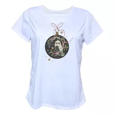 Blusa Playera Mujer Esfera De Buho Navideña Navidad