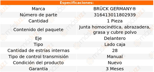 (1) Junta Homocintica Lado Caja Polo L4 1.6l 13/19 Bruck Foto 2