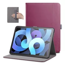 Funda Para iPad Air 4 Cuero Plegable Violeta Resistente