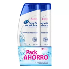 Pack 2 Shampoo Head & Shoulders Limpieza Renovadora 375 Ml 