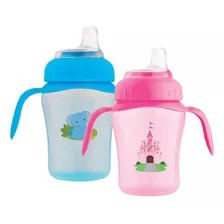 Copo De Transição Infantil Antivazamento 330ml Cefisa Cor Rosa