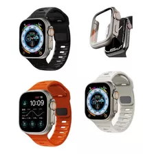 3x Pulseiras Sport P/ Apple Watch 42mm 44mm 45mm 49mm E Case