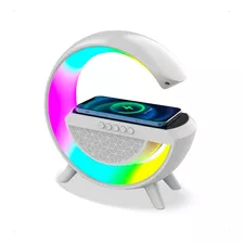 Luminária G Speaker Caixa Som Carregador Indução Rgb Abajur