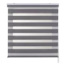 Cortina Roller Lumiere Dia Y Noche De 150cm X 200cm Rayado Color Gris - Unidad Por 1