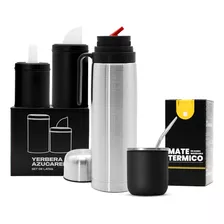 Set Matero Juego De Mate Completo Termo Mate Bombilla Latas