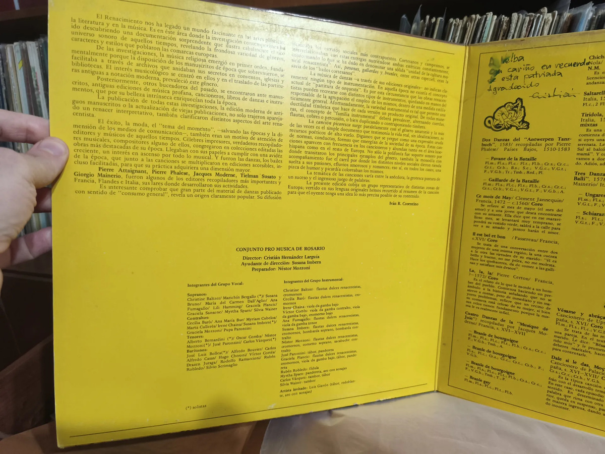Pro Musica De Rosario & Cristián Hernández Larguía - Canciones Picarescas Y Danzas Del Renacimiento - vinilo 1980