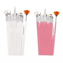 Set De 15 Pinceles Para Manicuria Uñas Deco Liners Doting Color Rosa