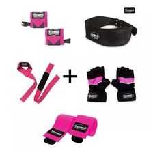 Kit 5 Mujer Gym Faja Deportiva + Guantes + Vendas + Straps