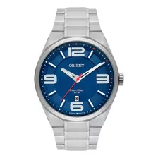 Relógio Orient Masculino Mbss1326 D2sx Azul Aço Analogico Cor Da Correia Prata Cor Do Bisel Prata