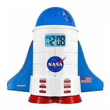 Sharp Nasa Space Shuttle Luz Nocturna Reloj Despertador Alas