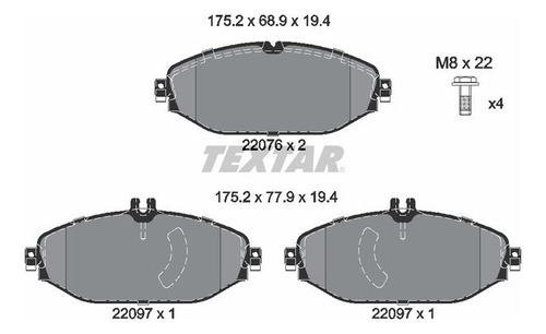 Balatas Delanteras Textar Mercedes-benz E220 2016 2017 2018 Foto 5